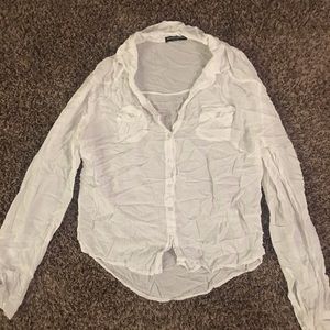 Brandy Melville White Button Up Top